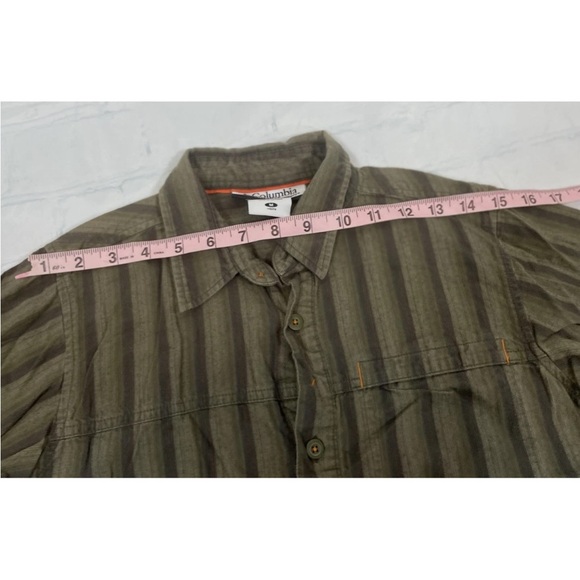Columbia Youth Boys Longe Sleeve‎ Striped Camp Shirt Green size M Outdoors PFG - Picture 12 of 16
